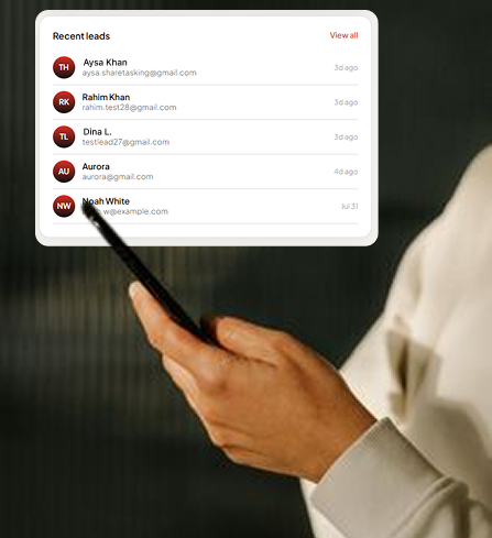 Capturing website leads through an AI chat conversation