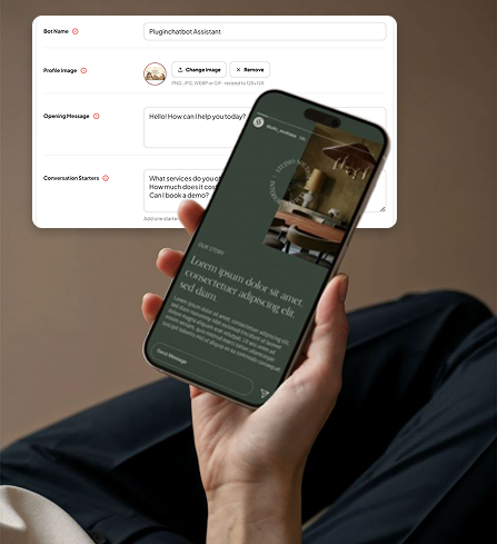 Customer receiving instant support from an AI chatbot