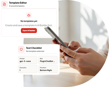 Setting up an AI chatbot in a no-code template editor