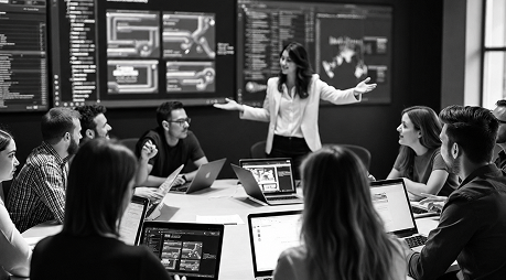 Agency and consulting team using AI chatbot technology for customer support