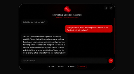PluginChatBot answering a campaign visitor question from business knowledge