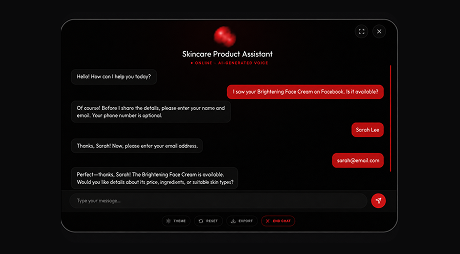 PluginChatBot capturing contact details and visitor interests for follow-up